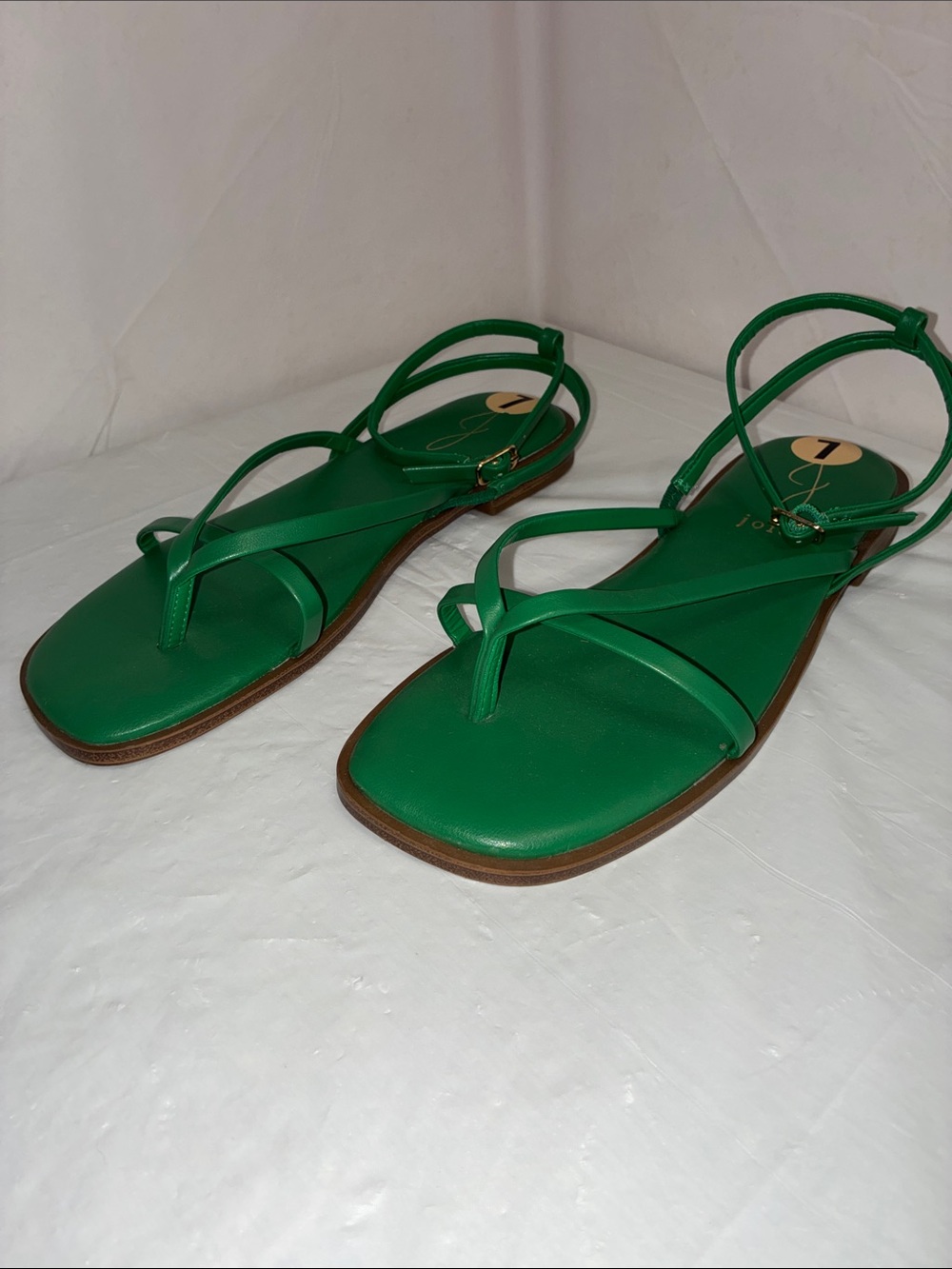 Joie Green Leather Strappy Flat Sandals - Women